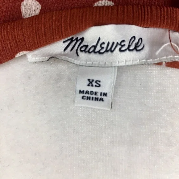 Madewell Smocked-Waist Mini Dress in Inkspot Polka Dots Size XS - Picture 10 of 12